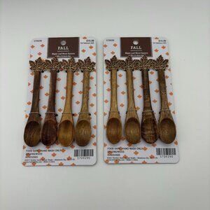 Brother Sister Design Studio Fall Tableware Maple Leaf Wood Spoons, 8ct